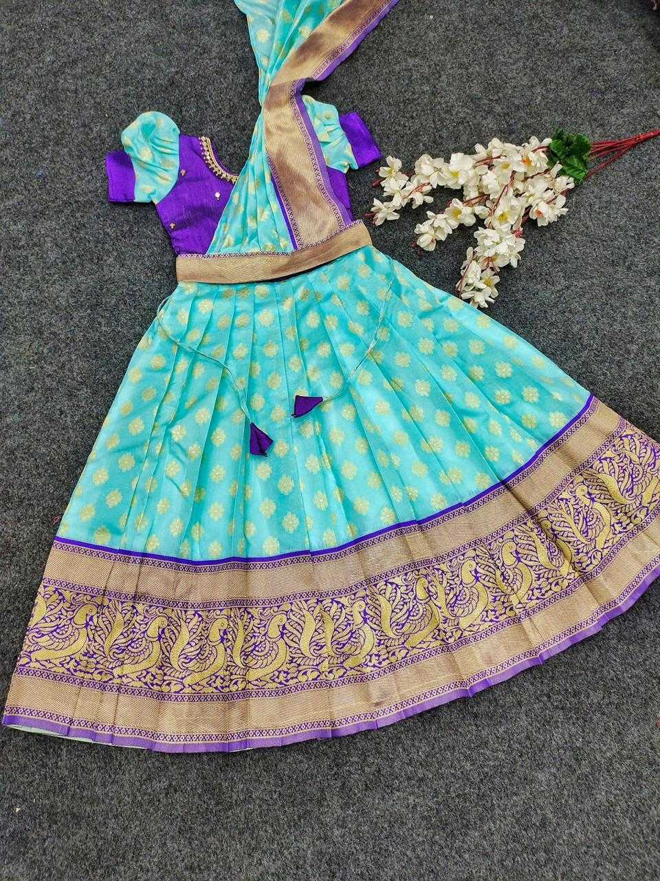 YNF Wholesale Kanjivaram Silk Kids Gown KESH622 maggam | Surat Manufacturer
