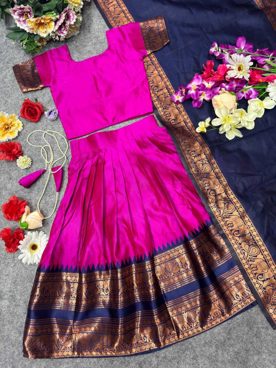 YNF Wholesale Lichi Silk Kids Lehenga KESH642 008 | Surat Manufacturer