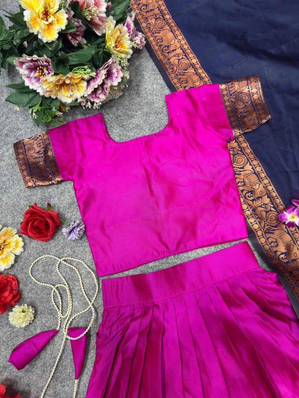 YNF Wholesale Lichi Silk Kids Lehenga KESH642 008 | Surat Manufacturer