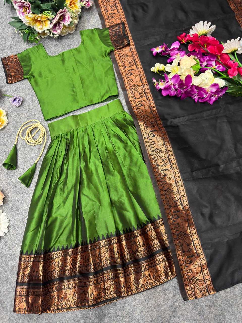 YNF Wholesale Lichi Silk Kids Lehenga KESH642 008 | Surat Manufacturer