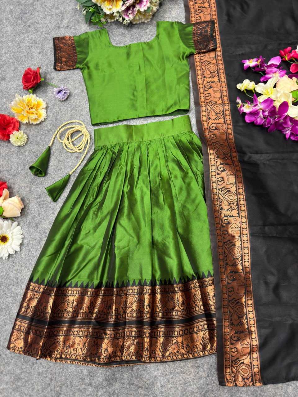YNF Wholesale Lichi Silk Kids Lehenga KESH642 008 | Surat Manufacturer