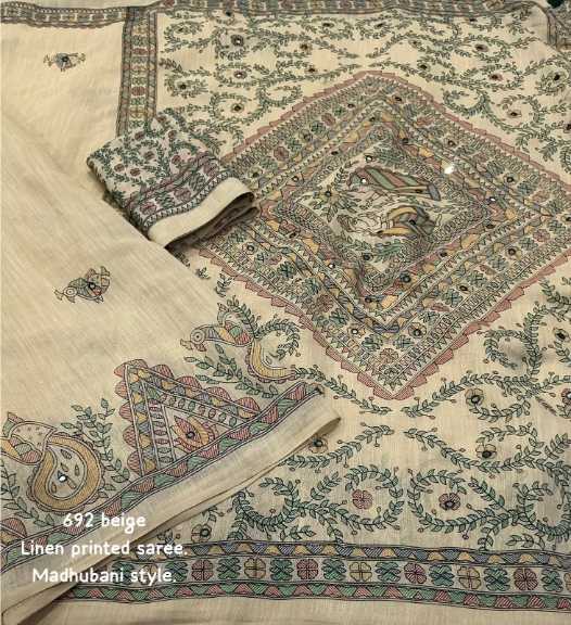 YNF Wholesale Linen Madhubani Sarees KESH433 693 | Surat Manufacturer