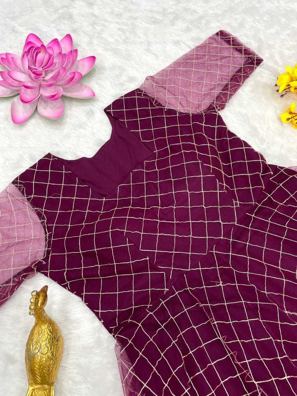 YNF Wholesale Net Embroidery Gowns KESH599 110 | Surat Manufacturer