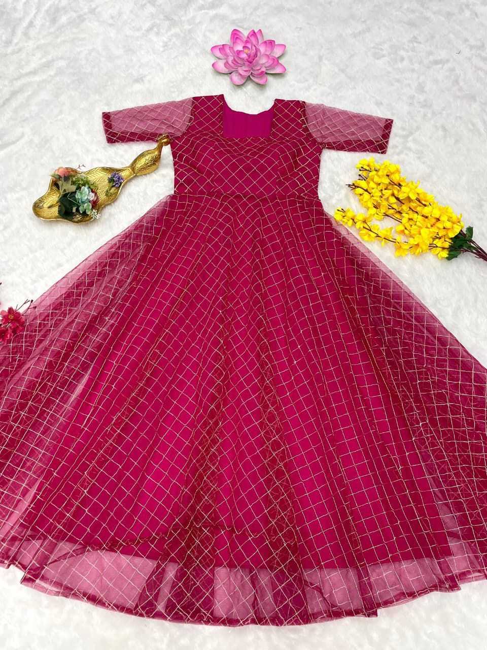 YNF Wholesale Net Embroidery Gowns KESH599 110 | Surat Manufacturer