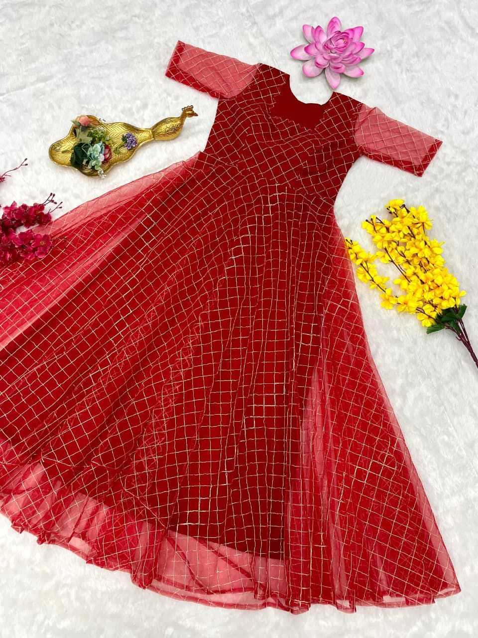 YNF Wholesale Net Embroidery Gowns KESH599 110 | Surat Manufacturer