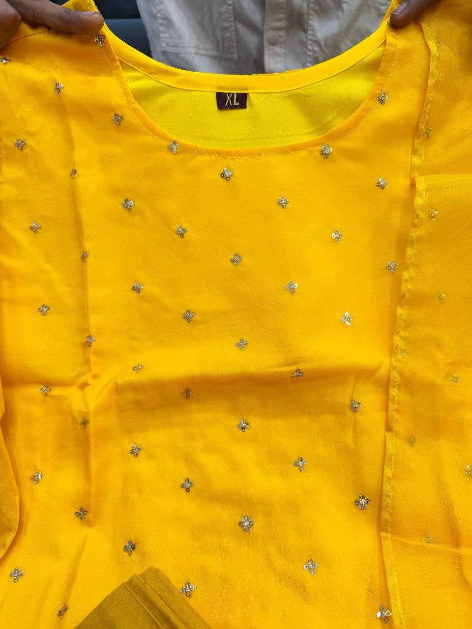 YNF Wholesale Organza Embroidery Suits KESH640 Yellow Bindi | Surat Manufacturer