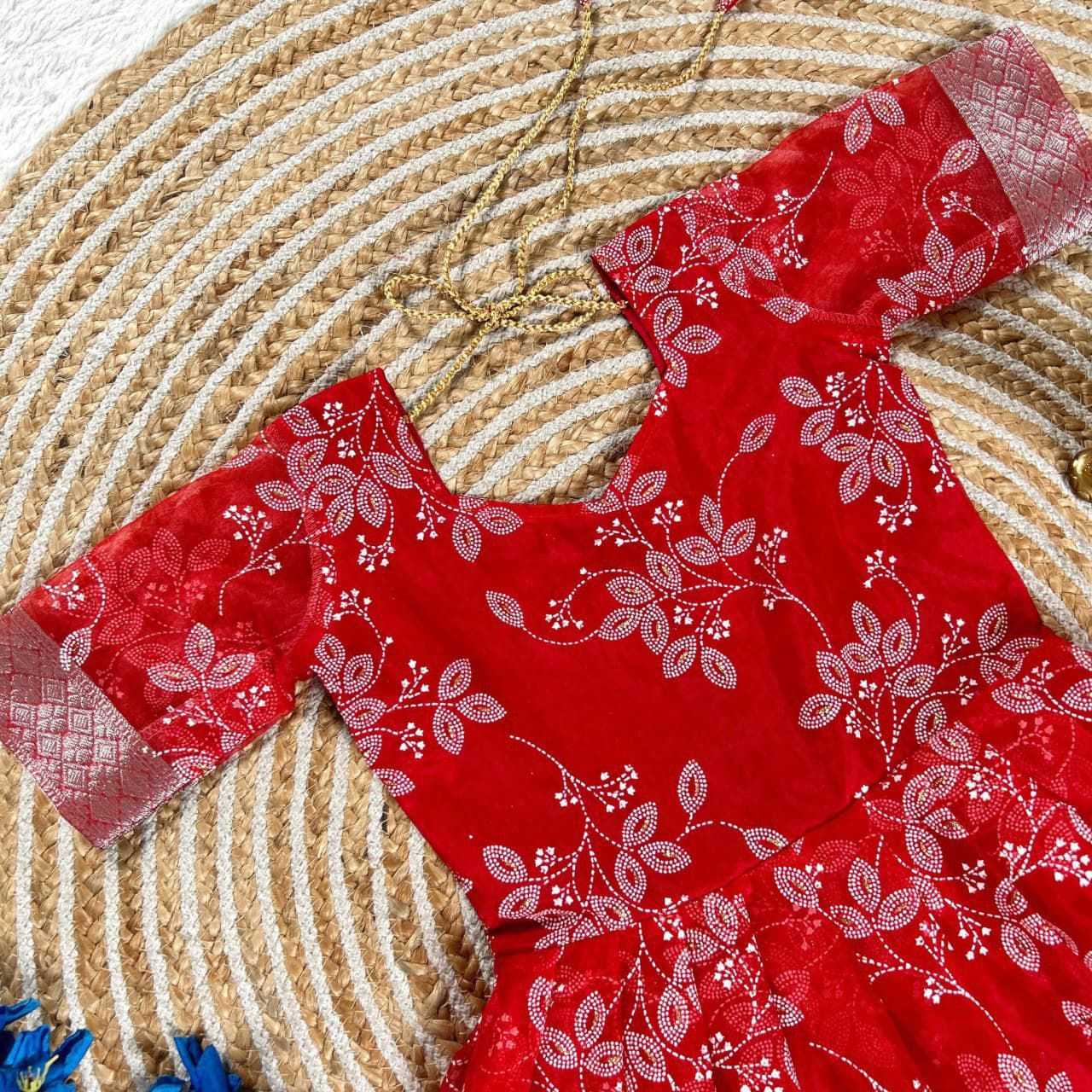YNF Wholesale Organza Kids Gown RIN235 Rubber-print | Surat Manufacturer