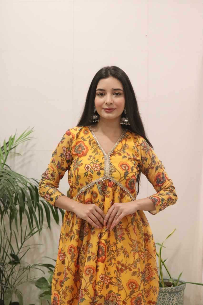 YNF Wholesale Organza Silk Printed Gowns KESH522 118 | Surat Manufacturer