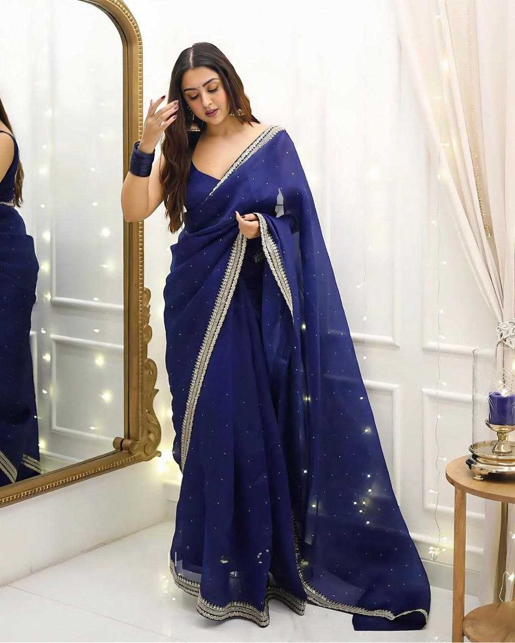 YNF Wholesale Organza Silk Designer Sarees RIN216 dipika | Surat Manufacturer