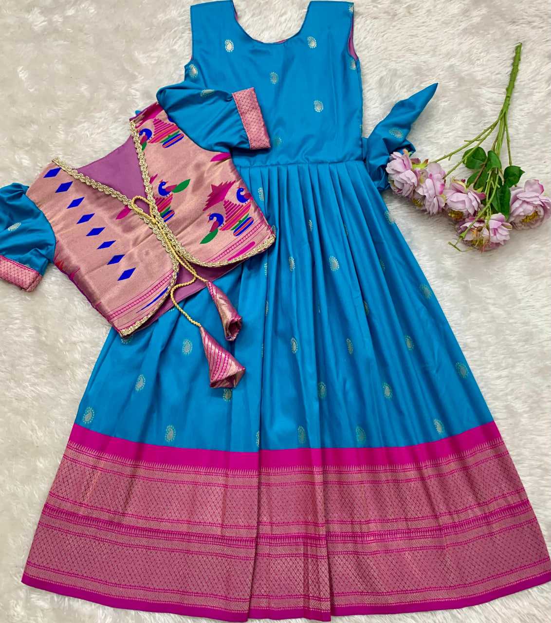 YNF Wholesale Paithani Silk Kids Gown KESH685 124 | Surat Manufacturer