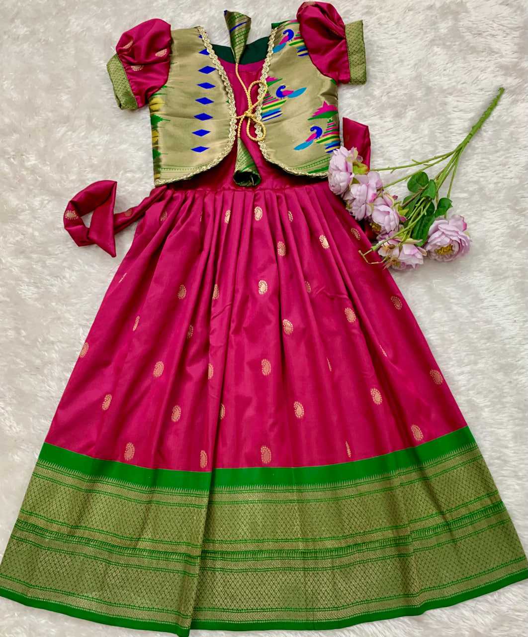 YNF Wholesale Paithani Silk Kids Gown KESH685 124 | Surat Manufacturer