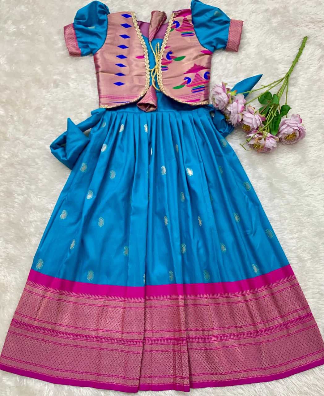 YNF Wholesale Paithani Silk Kids Gown KESH685 124 | Surat Manufacturer