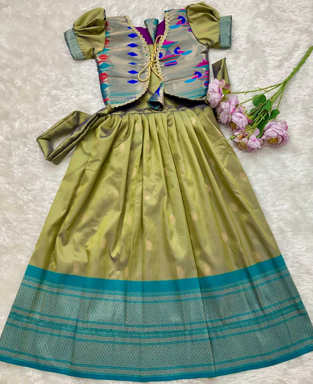 YNF Wholesale Paithani Silk Kids Gown KESH685 124 | Surat Manufacturer
