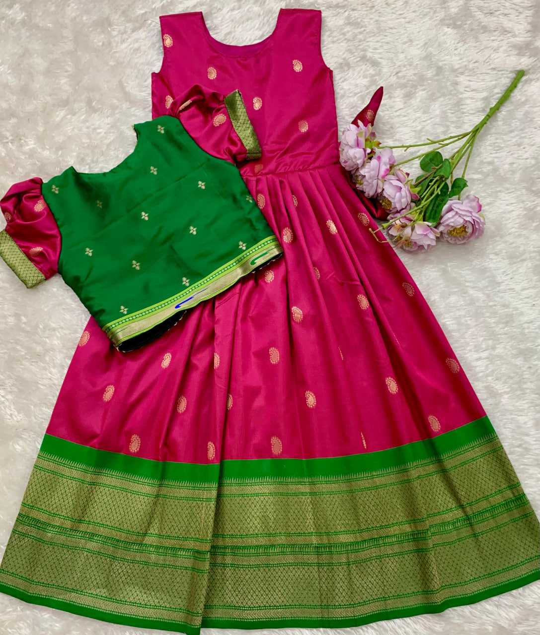 YNF Wholesale Paithani Silk Kids Gown KESH685 124 | Surat Manufacturer