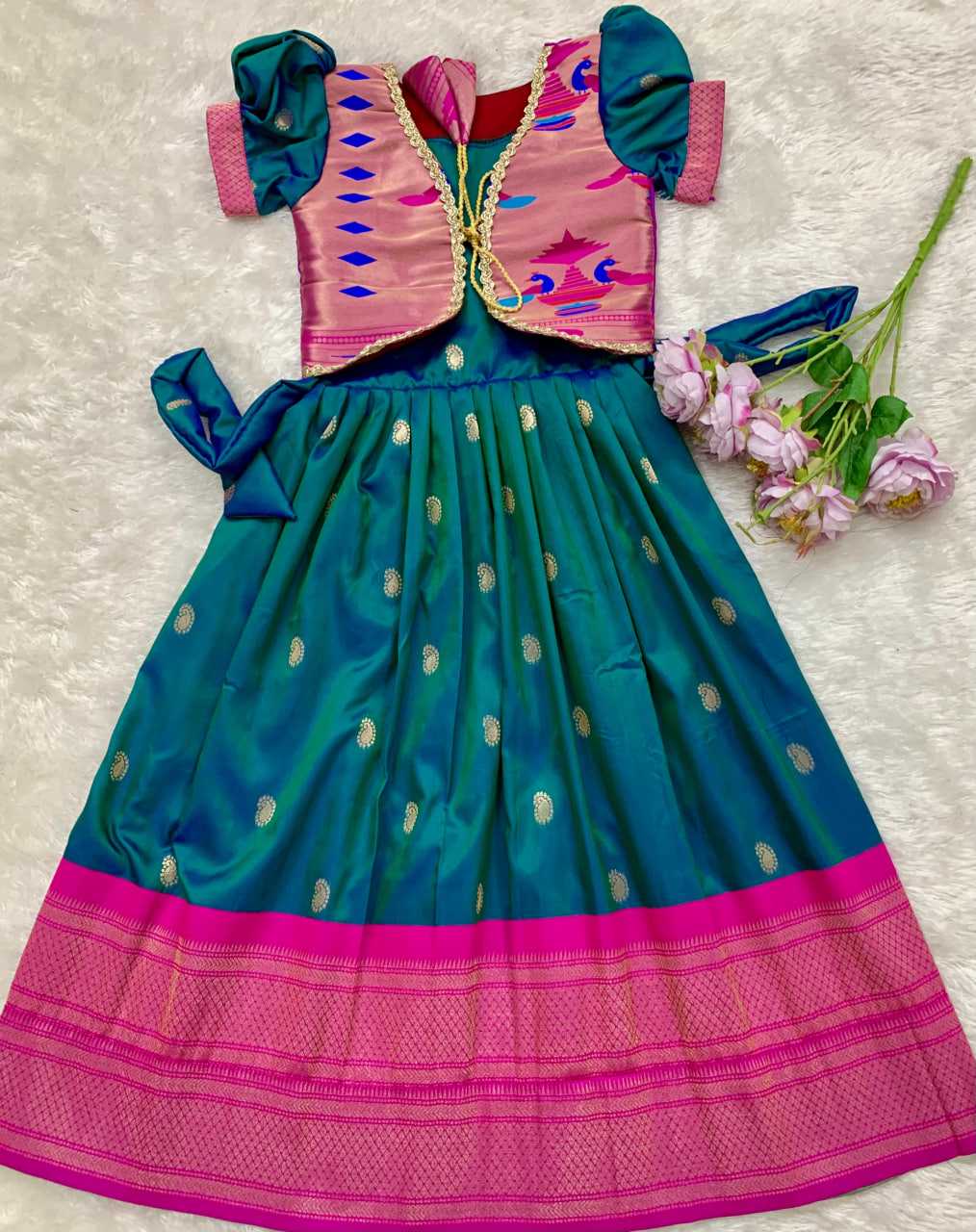 YNF Wholesale Paithani Silk Kids Gown KESH685 124 | Surat Manufacturer