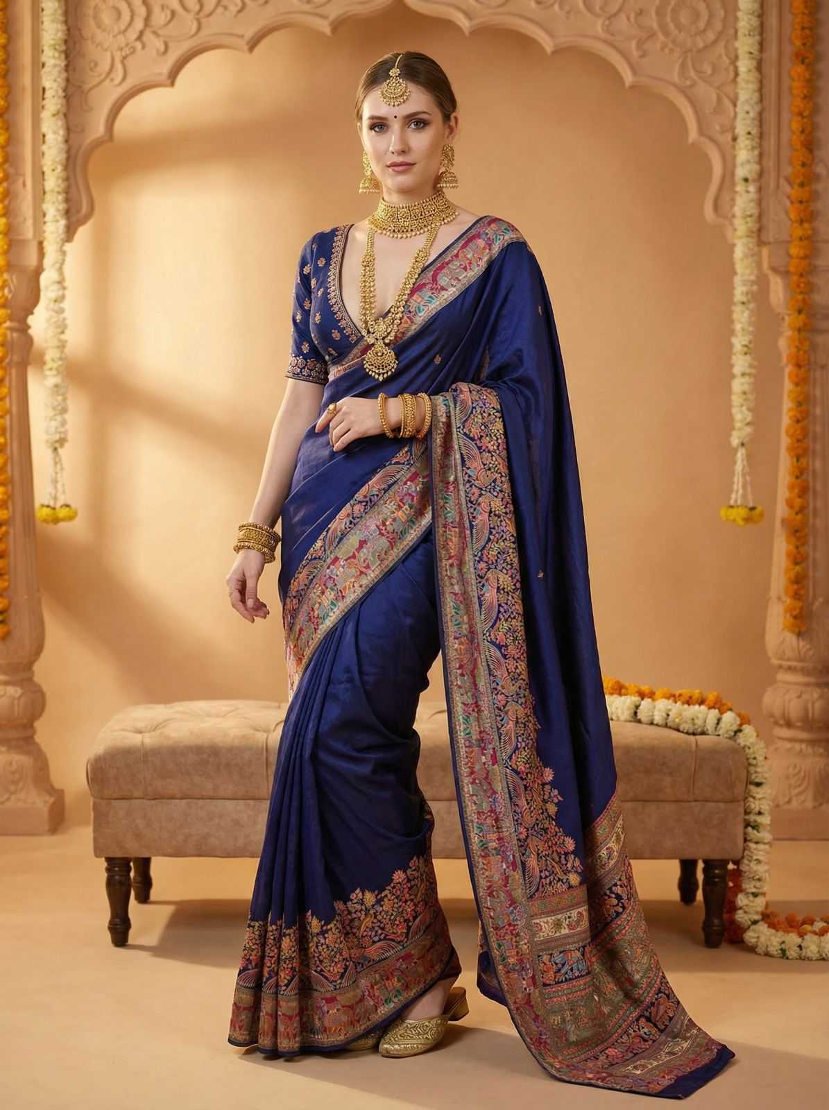 YNF Wholesale Pashmina Designer Silk Sarees KESH672 mor pashmeena | Surat Manufacturer