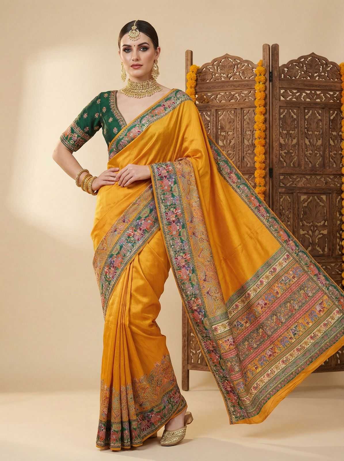 YNF Wholesale Pashmina Designer Silk Sarees KESH672 mor pashmeena | Surat Manufacturer
