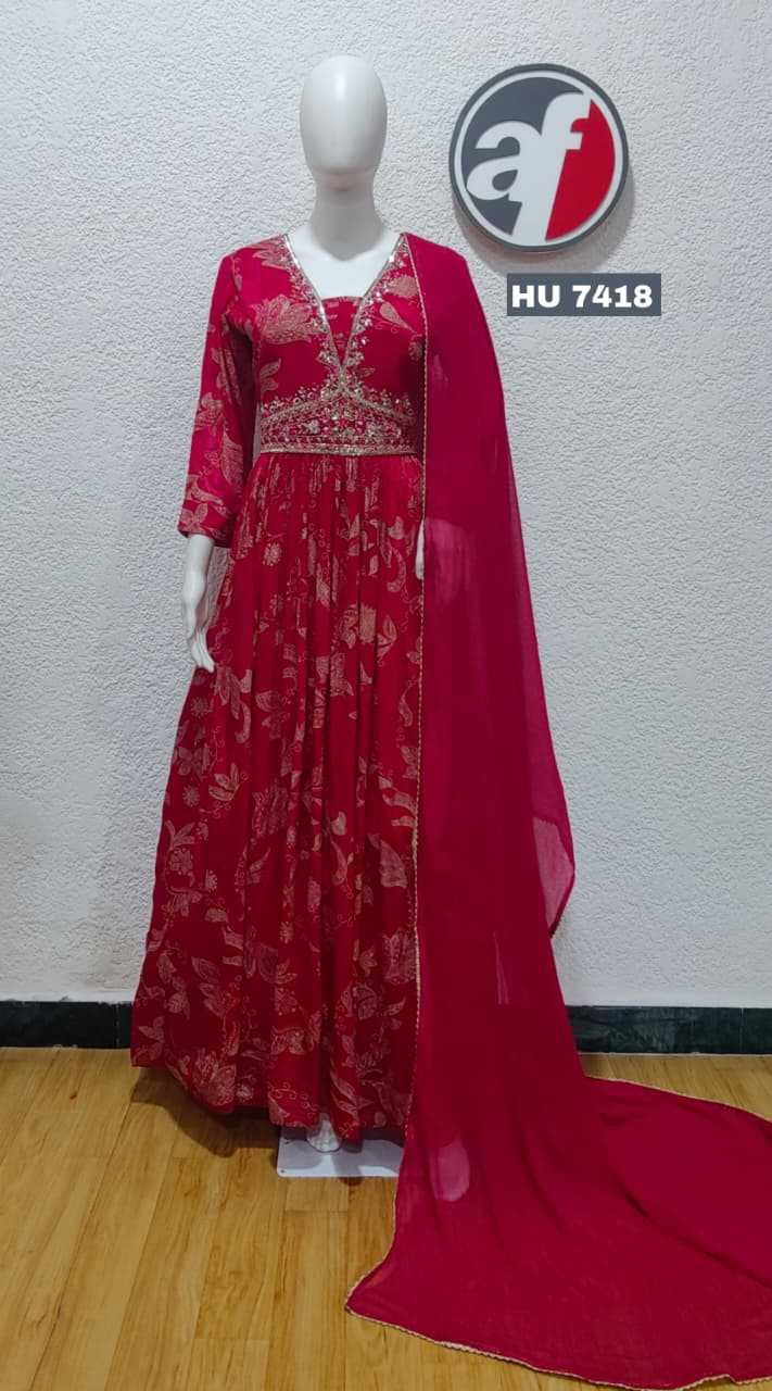 YNF Wholesale Pure Chiffon Party Gowns KESH530 ANUJ 7417 | Surat Manufacturer