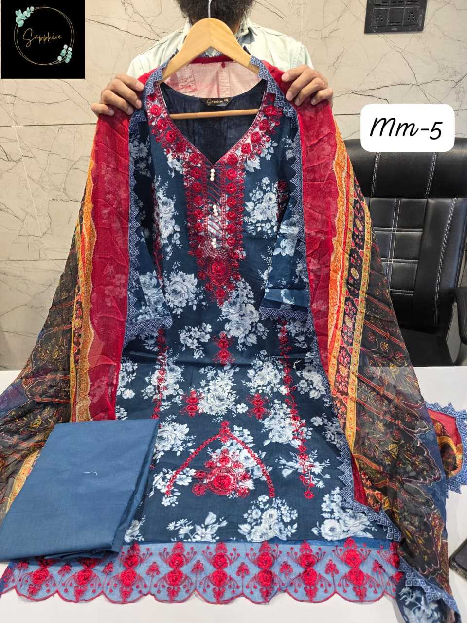 YNF Wholesale Pure Cotton Embroidery Suits KESH677 JAZMIN MAUSAMMURRY VOL-5 | Surat Manufacturer