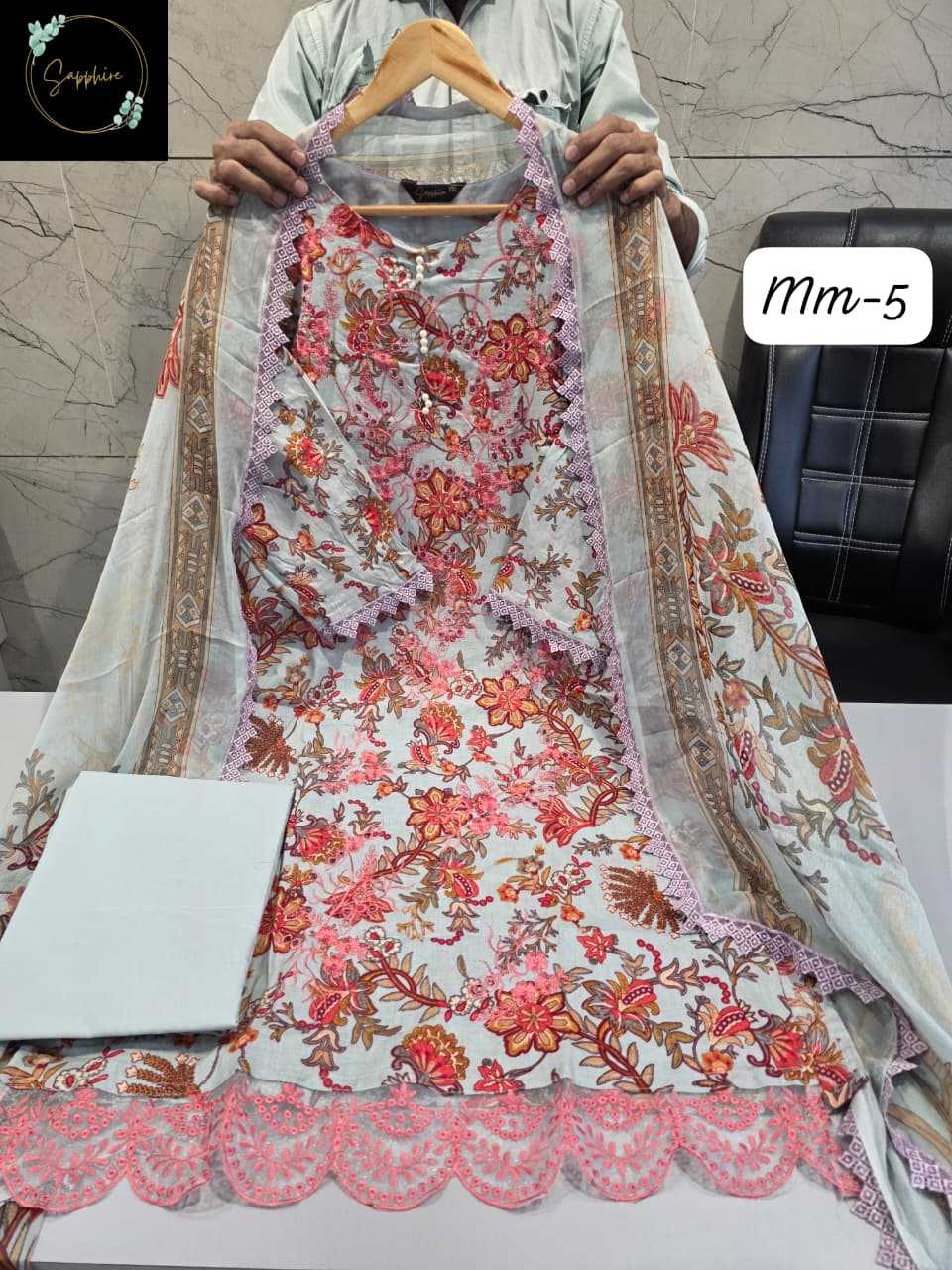 YNF Wholesale Pure Cotton Embroidery Suits KESH677 JAZMIN MAUSAMMURRY VOL-5 | Surat Manufacturer