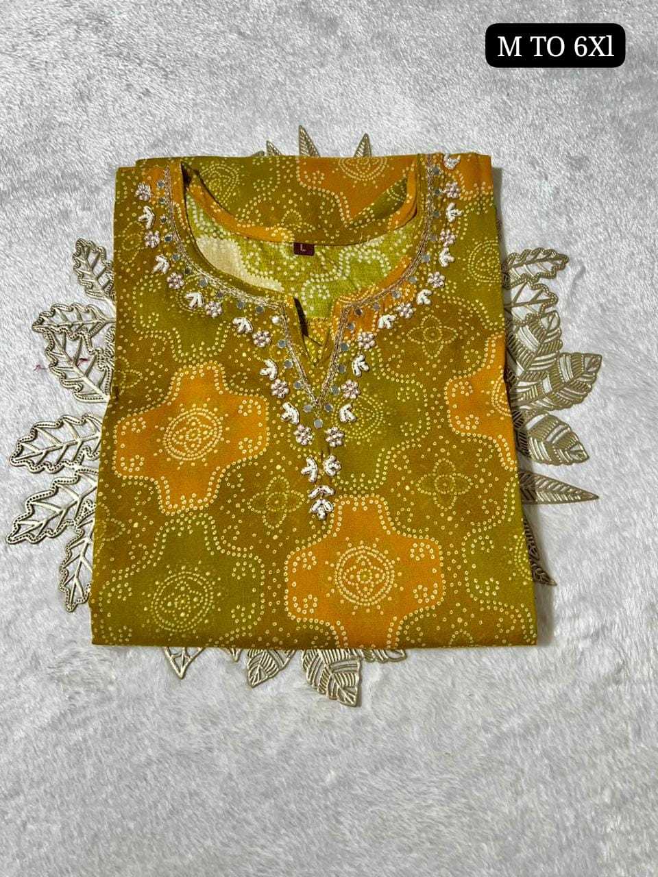 YNF Wholesale Rayon Bandhni Designer Kurtis KESH720 Handwork | Surat Manufacturer
