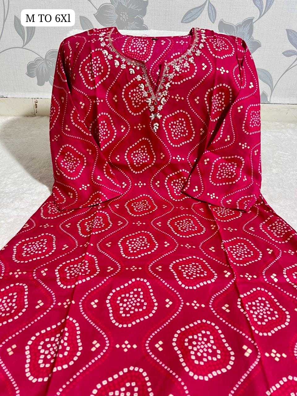 YNF Wholesale Rayon Bandhni Designer Kurtis KESH720 Handwork | Surat Manufacturer