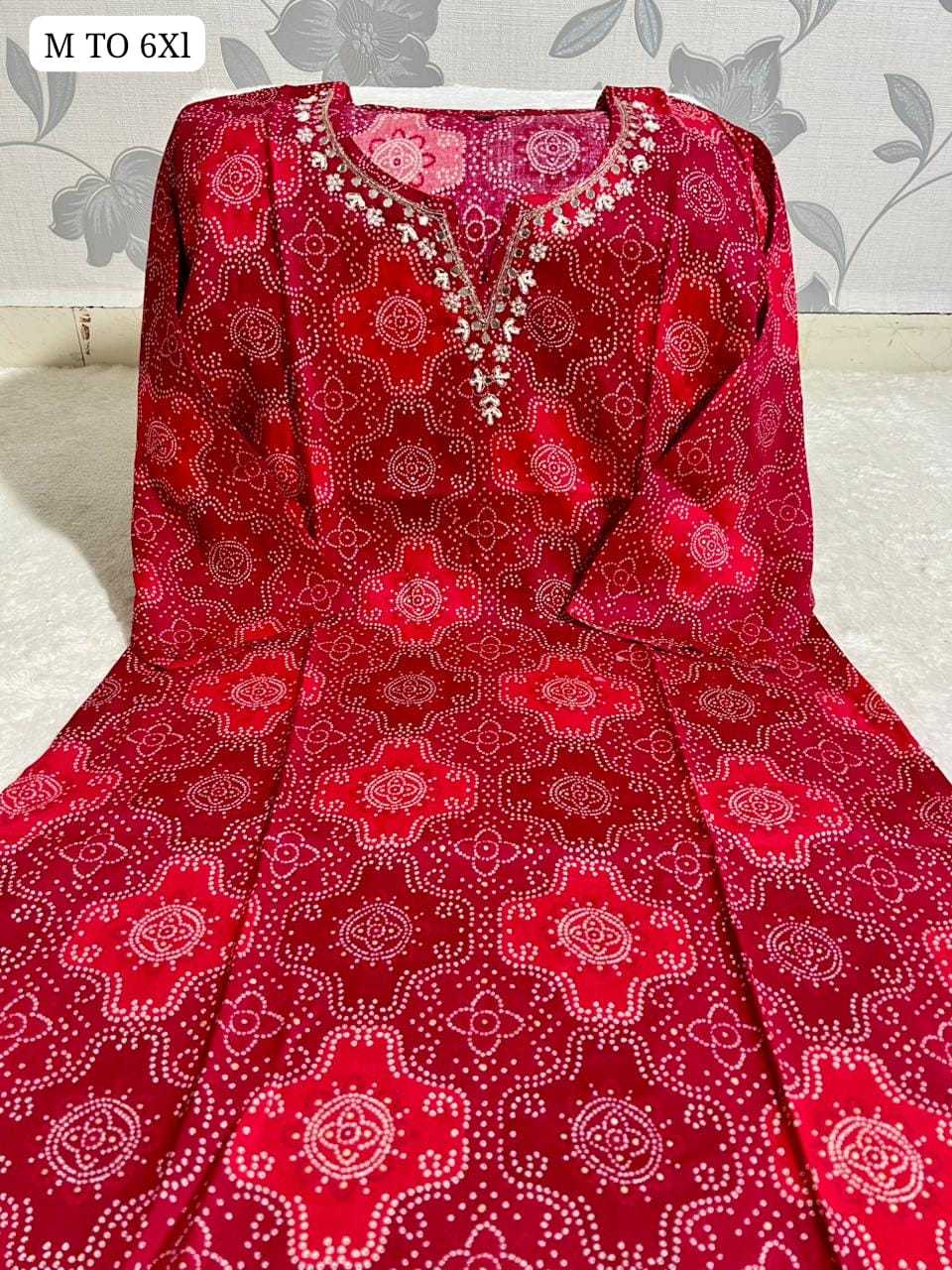 YNF Wholesale Rayon Bandhni Designer Kurtis KESH720 Handwork | Surat Manufacturer