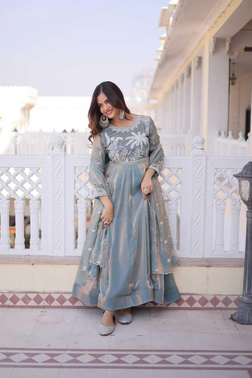 YNF Wholesale Satin Embroidery Gowns KESH491 9315 | Surat Manufacturer