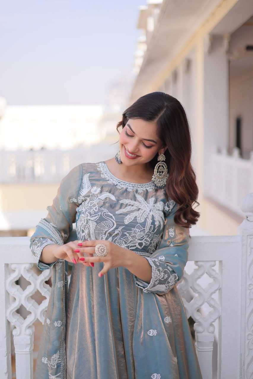 YNF Wholesale Satin Embroidery Gowns KESH491 9315 | Surat Manufacturer