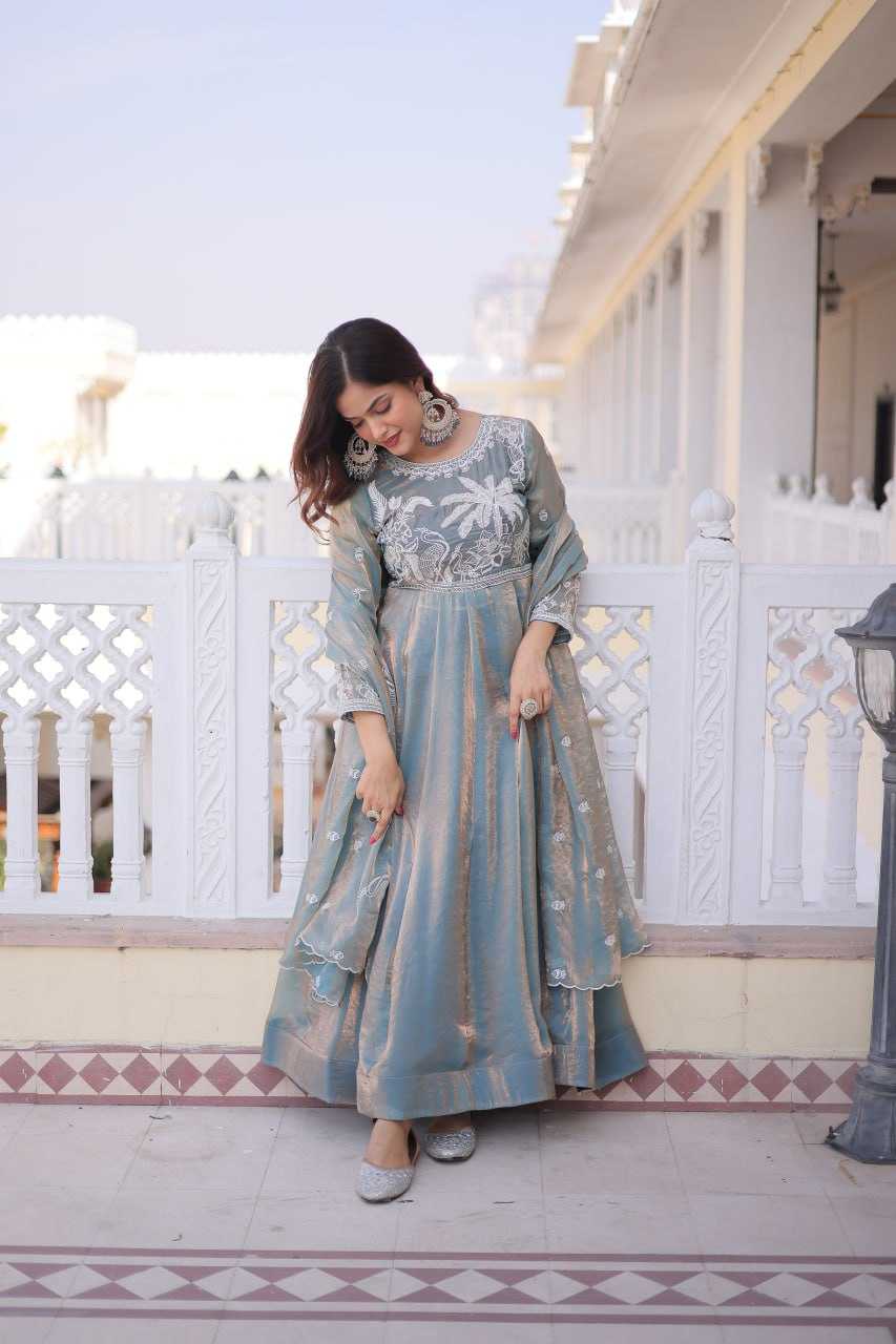 YNF Wholesale Satin Embroidery Gowns KESH491 9315 | Surat Manufacturer