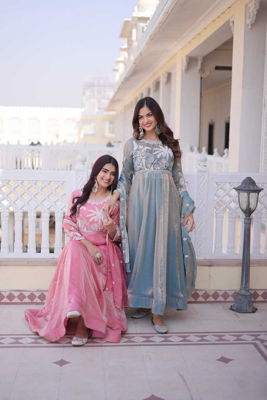 YNF Wholesale Satin Embroidery Gowns KESH491 9315 | Surat Manufacturer