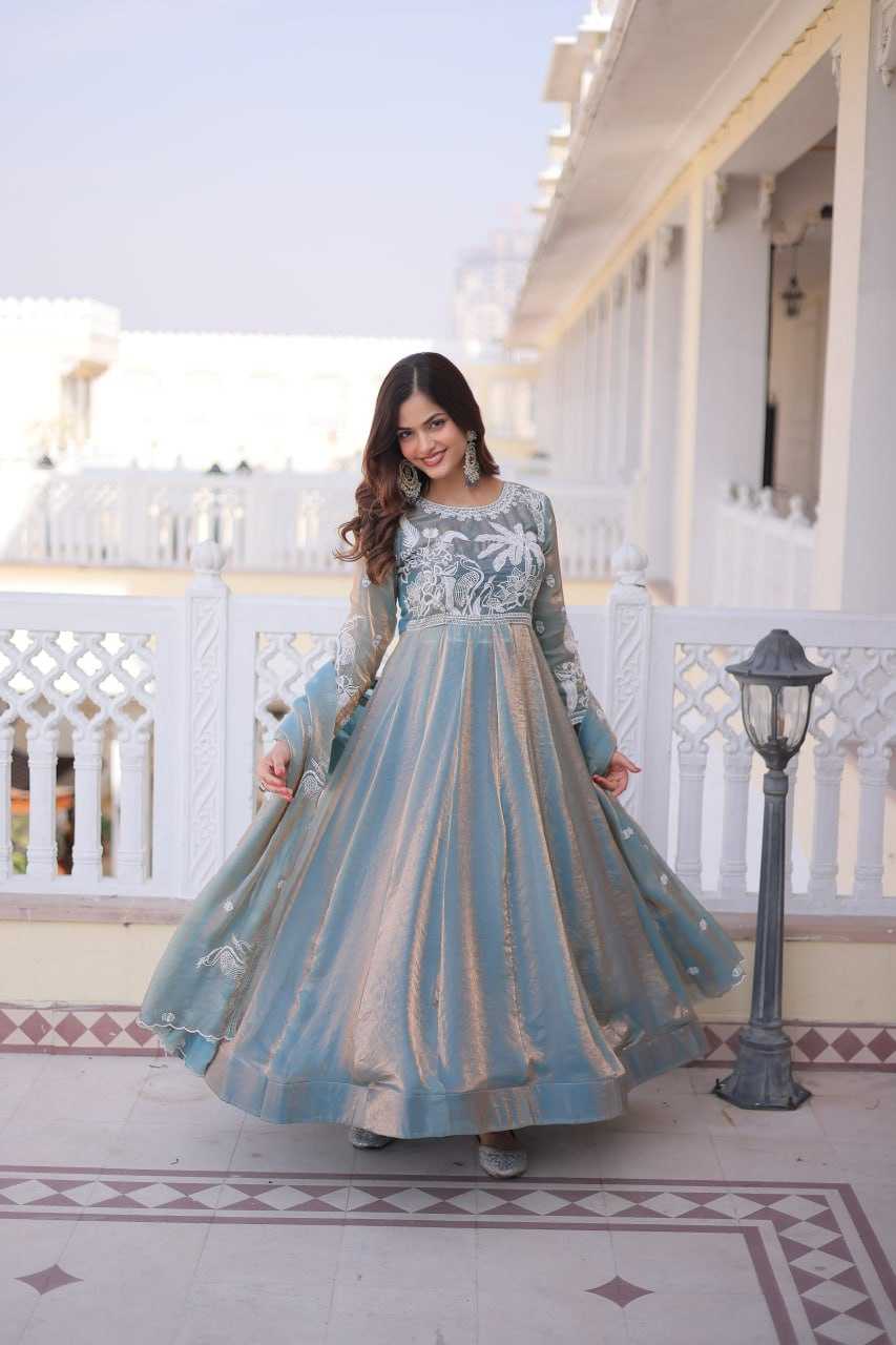 YNF Wholesale Satin Embroidery Gowns KESH491 9315 | Surat Manufacturer