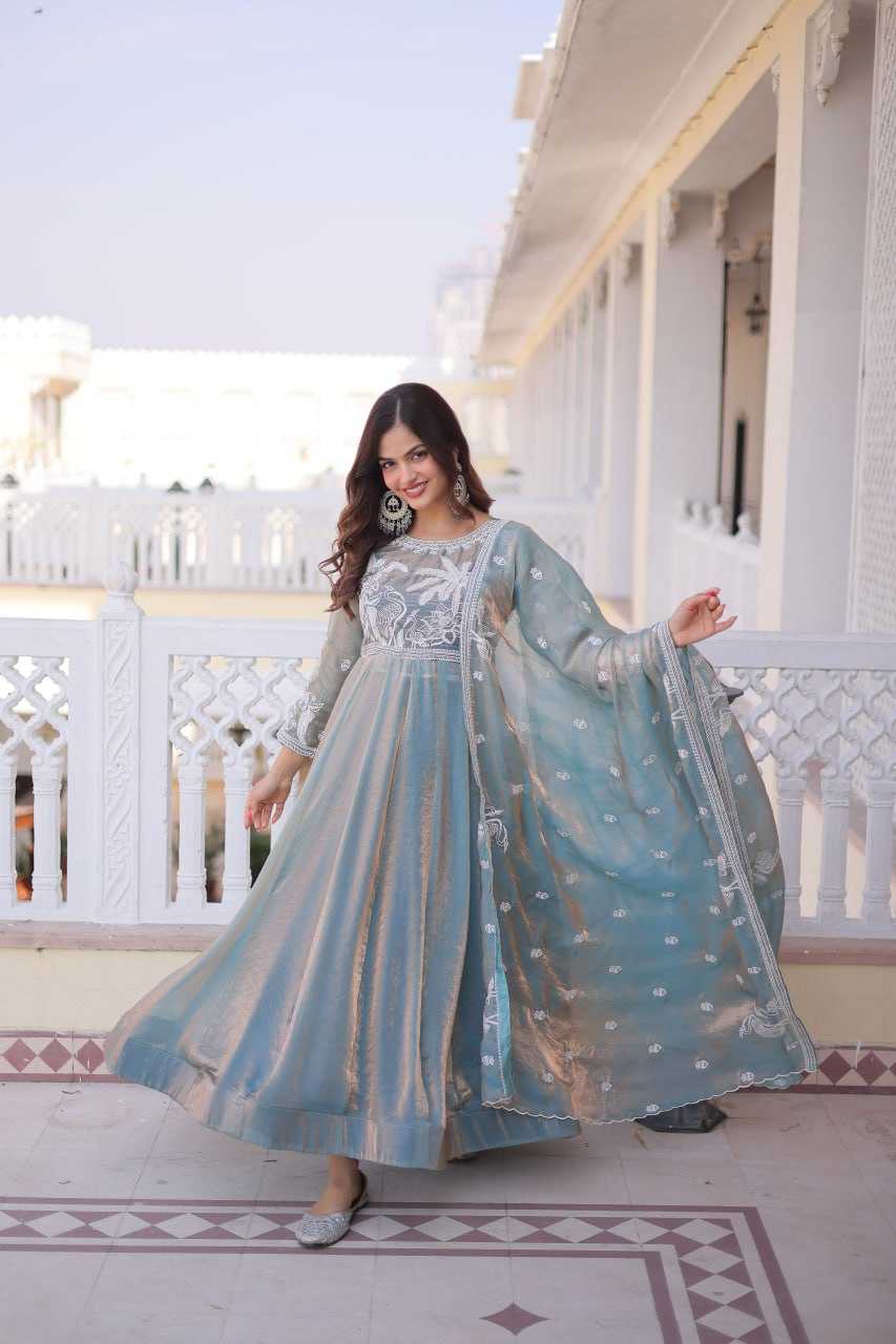 YNF Wholesale Satin Embroidery Gowns KESH491 9315 | Surat Manufacturer