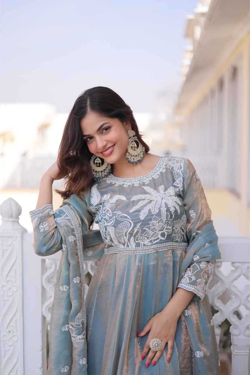 YNF Wholesale Satin Embroidery Gowns KESH530 9315 | Surat Manufacturer