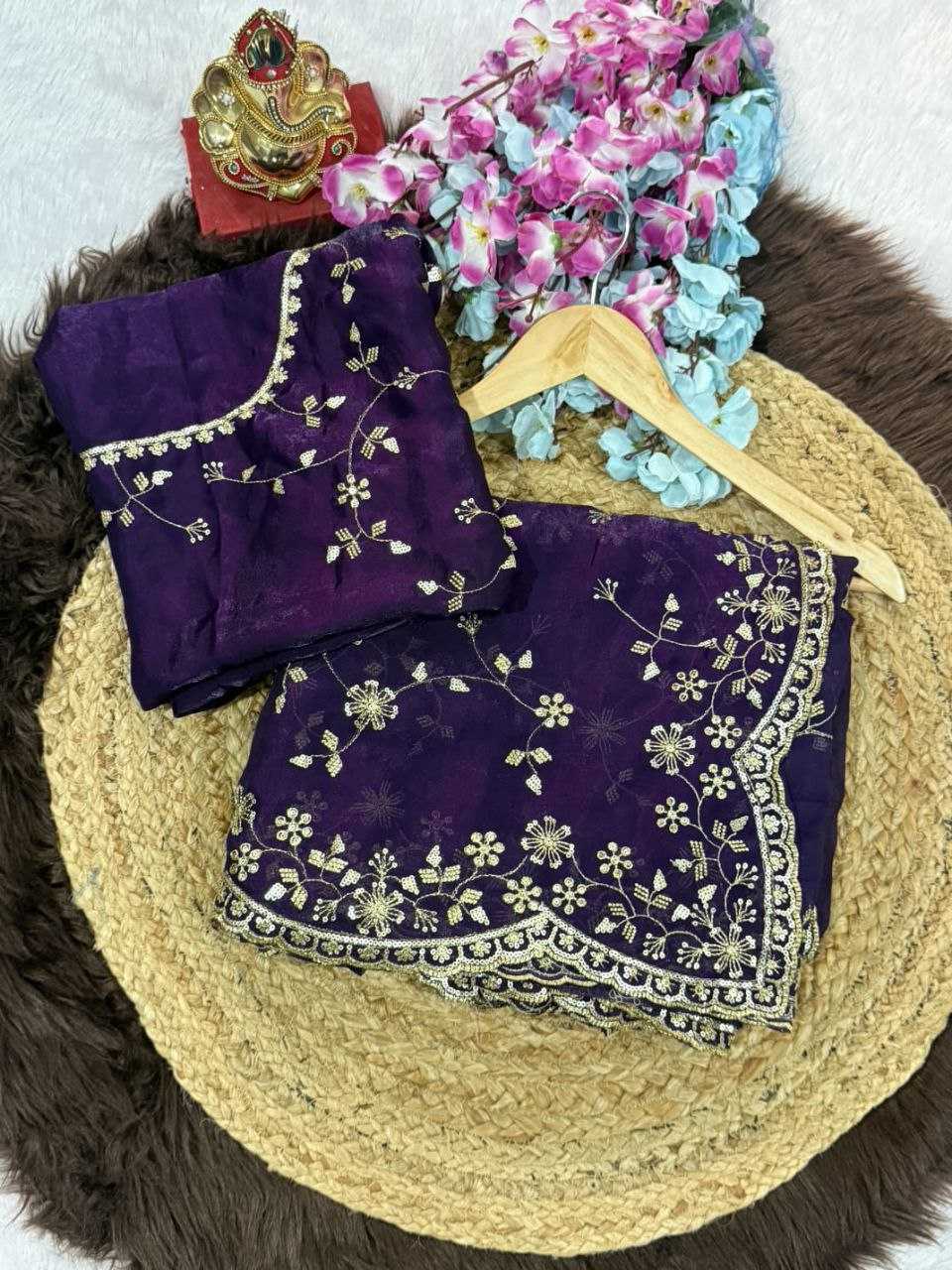 YNF Wholesale Satin Embroidered Sarees KESH588 SHREE | Surat Manufacturer