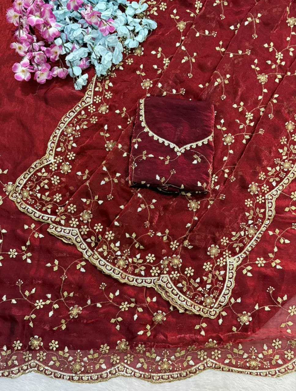 YNF Wholesale Satin Embroidered Sarees KESH588 SHREE | Surat Manufacturer