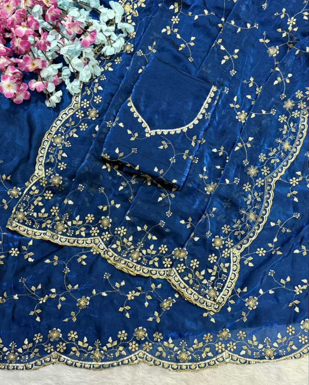 YNF Wholesale Satin Embroidered Sarees KESH588 SHREE | Surat Manufacturer