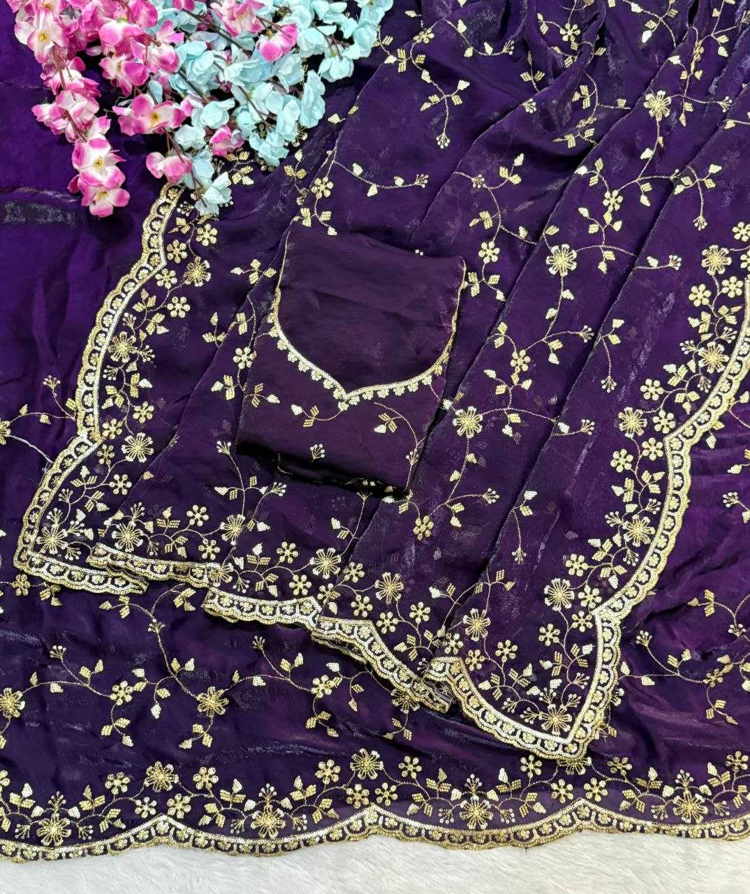 YNF Wholesale Satin Embroidered Sarees KESH588 SHREE | Surat Manufacturer