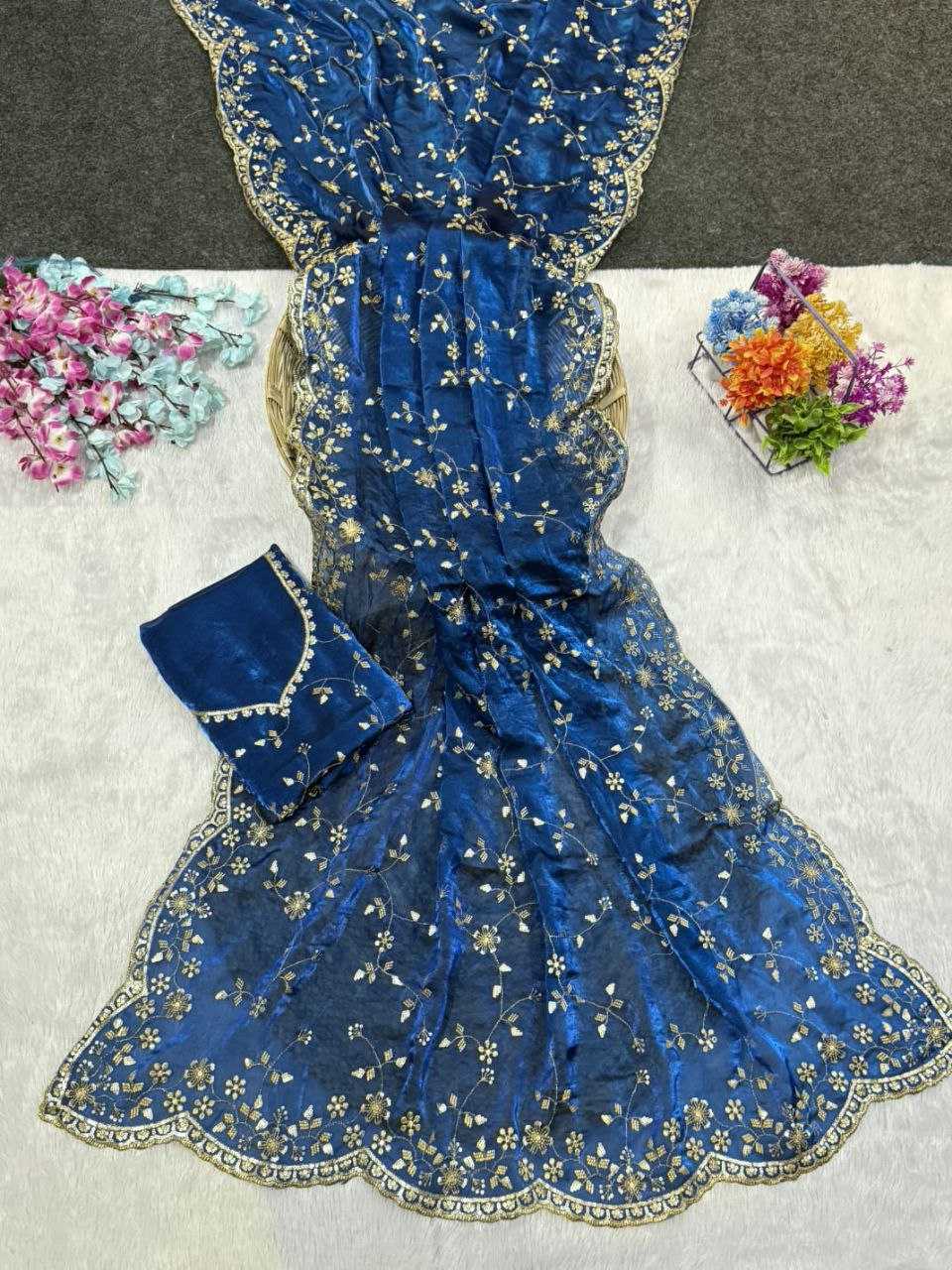 YNF Wholesale Satin Embroidered Sarees KESH588 SHREE | Surat Manufacturer