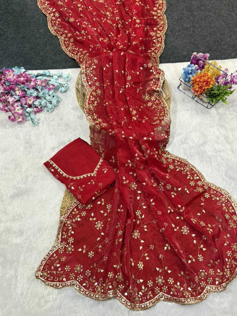 YNF Wholesale Satin Embroidered Sarees KESH588 SHREE | Surat Manufacturer
