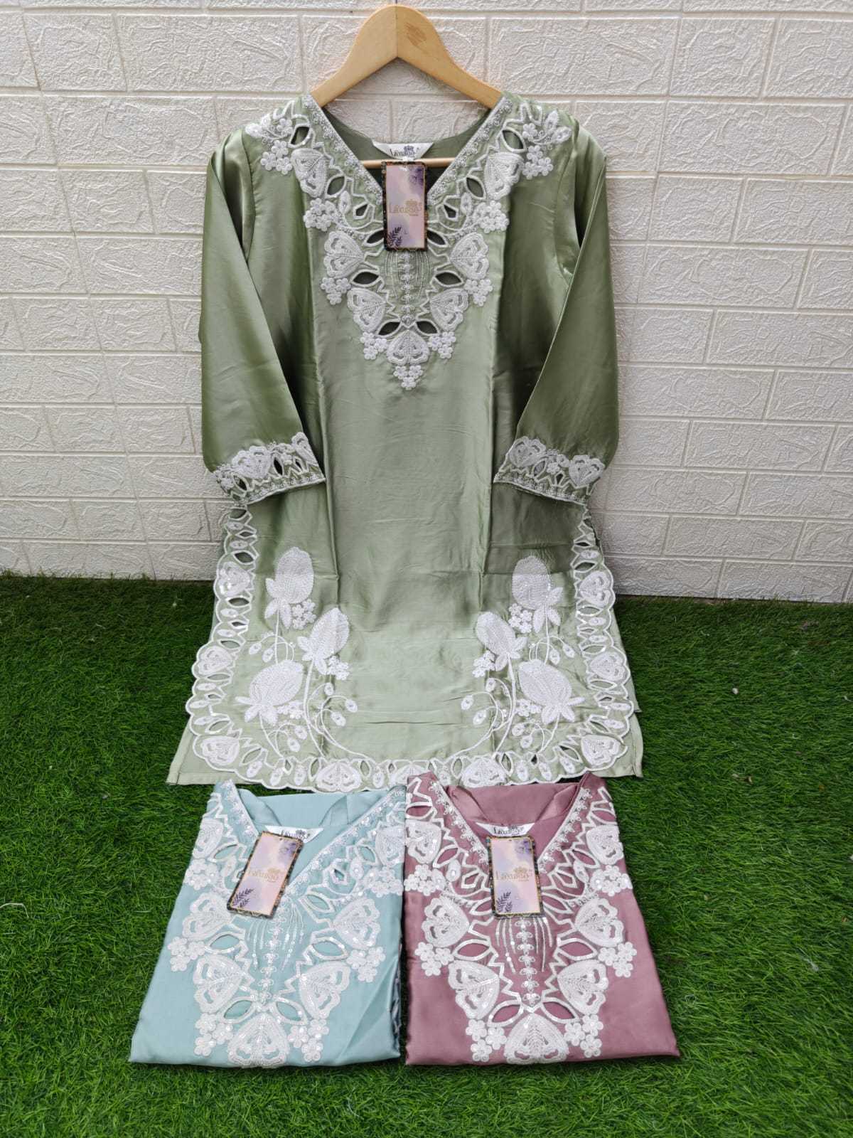 YNF Wholesale Satin Embroidered Kurtis KESH677 Laxuria 1601 | Surat Manufacturer