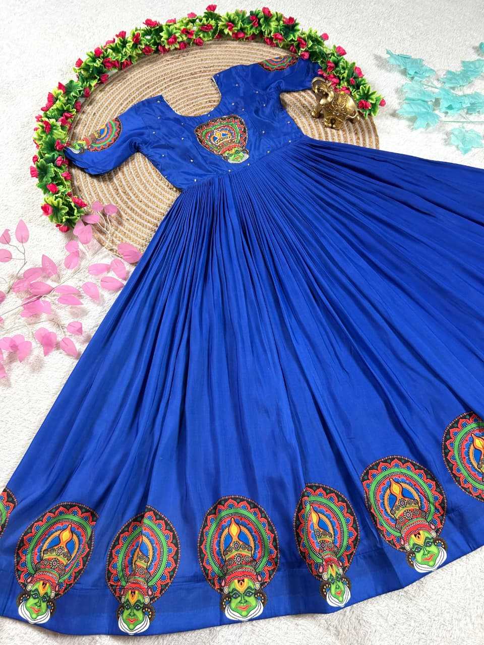 YNF Wholesale Silk Printed Gowns KESH505 Kathakali-2 | Surat Manufacturer