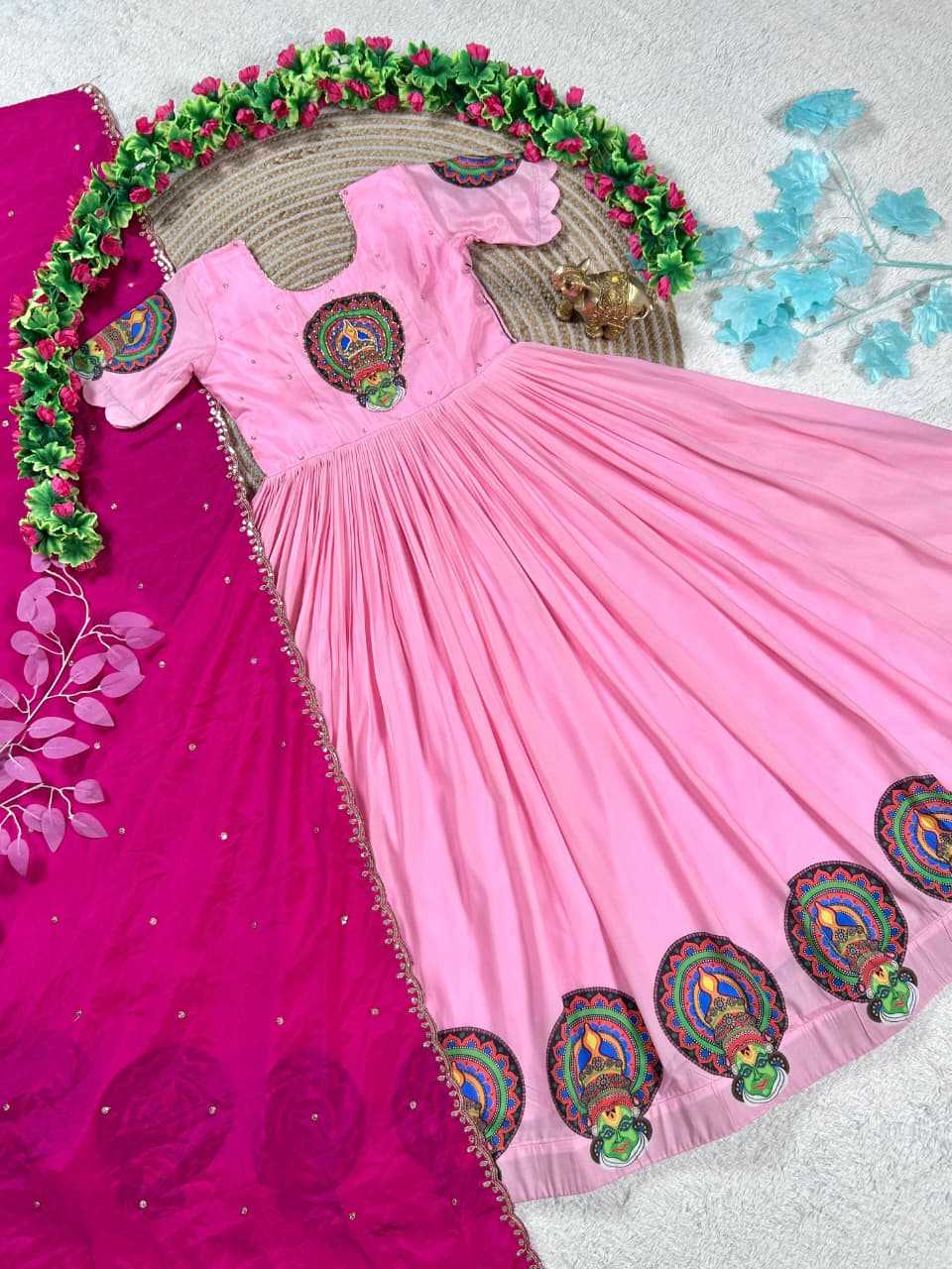 YNF Wholesale Silk Printed Gowns KESH505 Kathakali-2 | Surat Manufacturer
