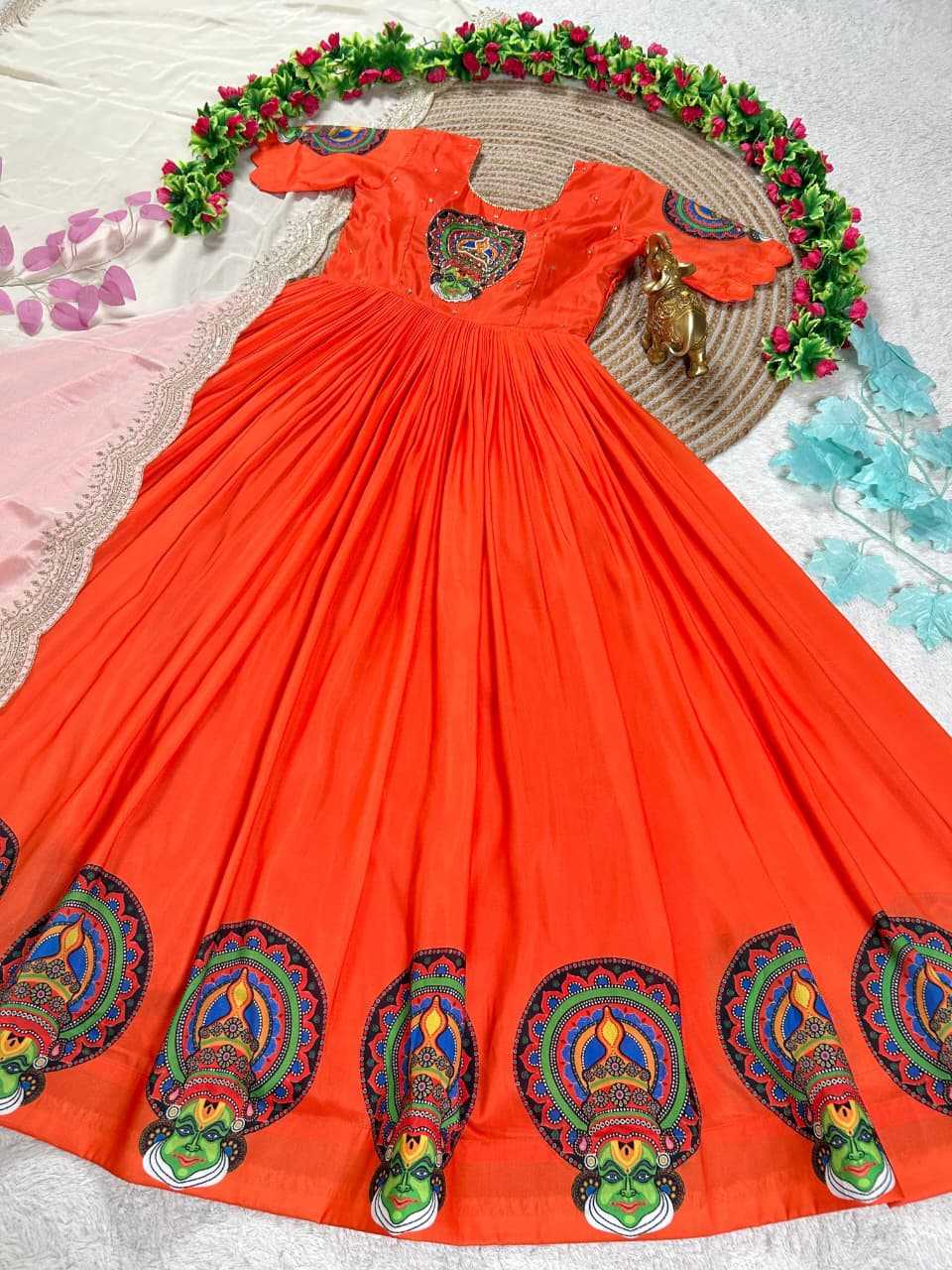 YNF Wholesale Silk Printed Gowns KESH505 Kathakali-2 | Surat Manufacturer