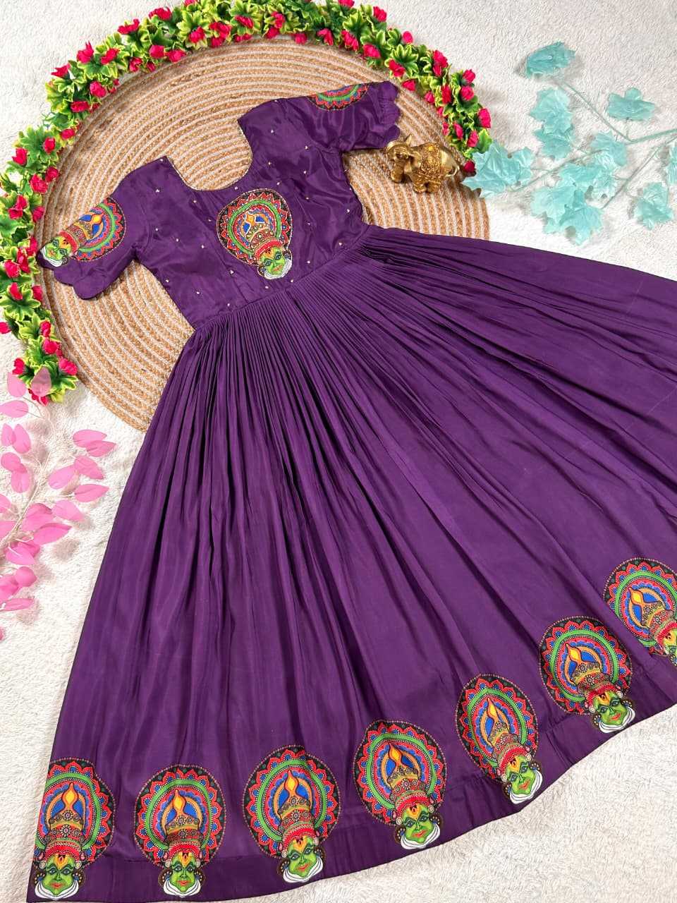YNF Wholesale Silk Printed Gowns KESH505 Kathakali-2 | Surat Manufacturer