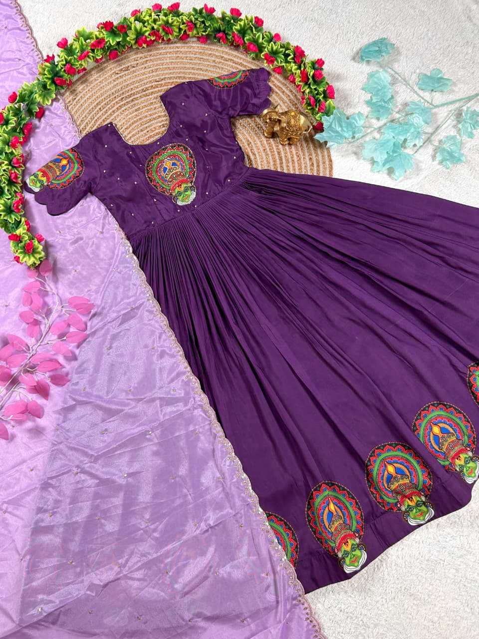 YNF Wholesale Silk Printed Gowns KESH505 Kathakali-2 | Surat Manufacturer