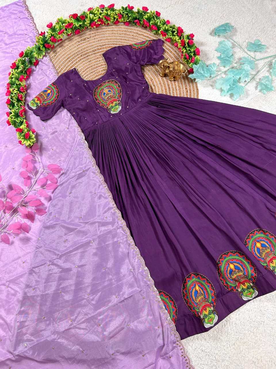 YNF Wholesale Silk Printed Gowns KESH505 Kathakali-2 | Surat Manufacturer