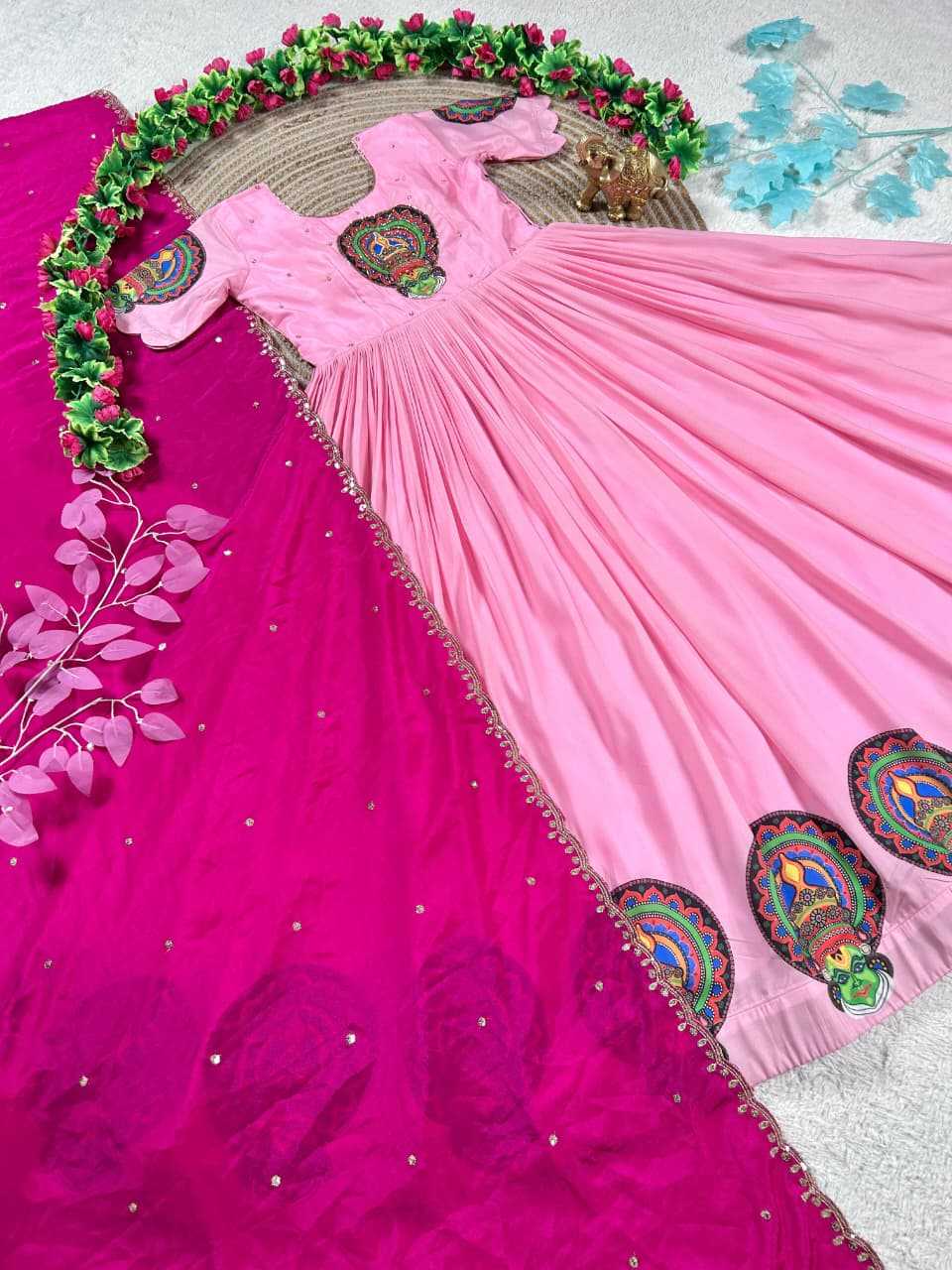 YNF Wholesale Silk Printed Gowns KESH505 Kathakali-2 | Surat Manufacturer