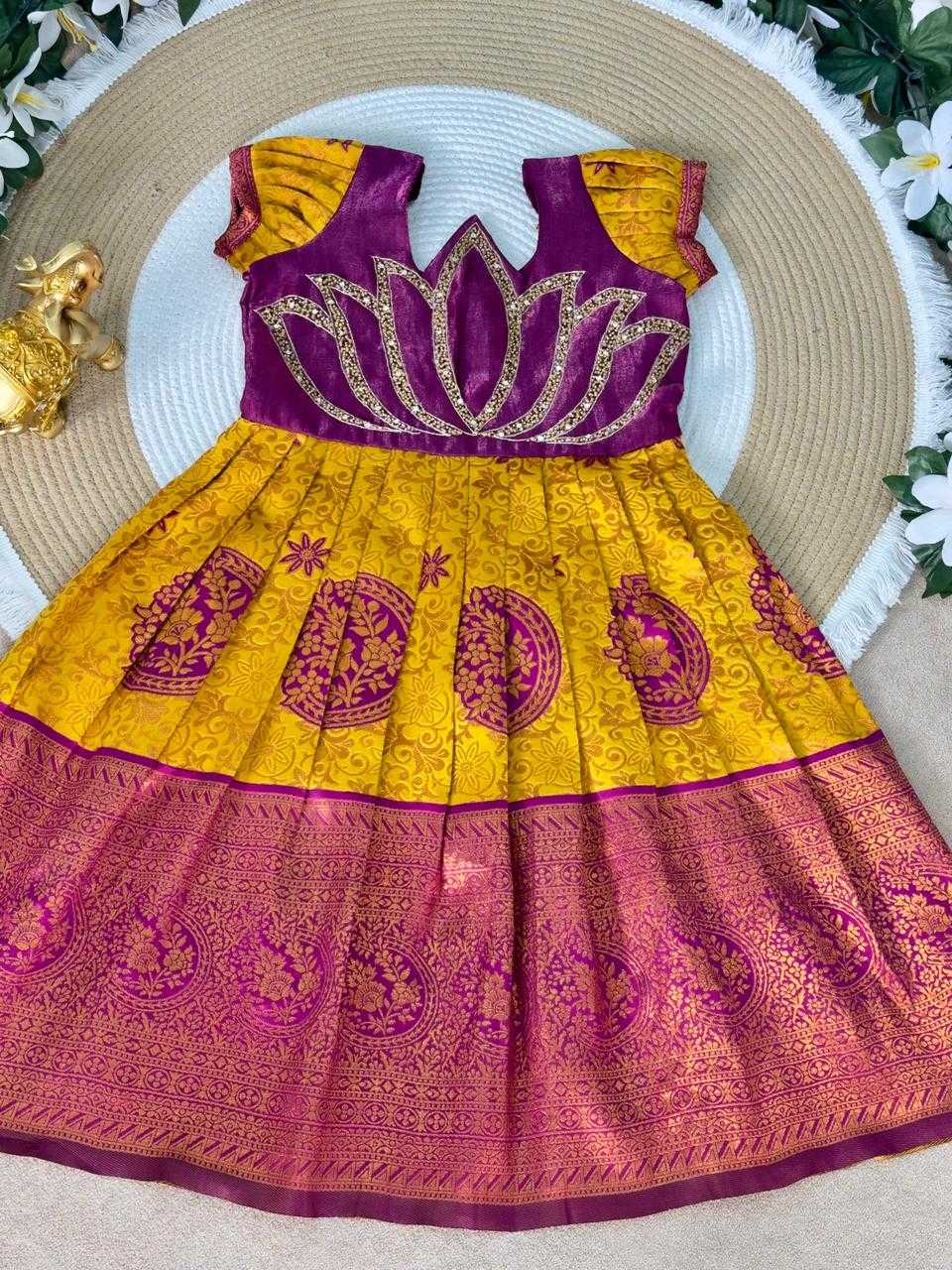 YNF Wholesale Silk Kids Gown KESH505 Six6 Lotus | Surat Manufacturer