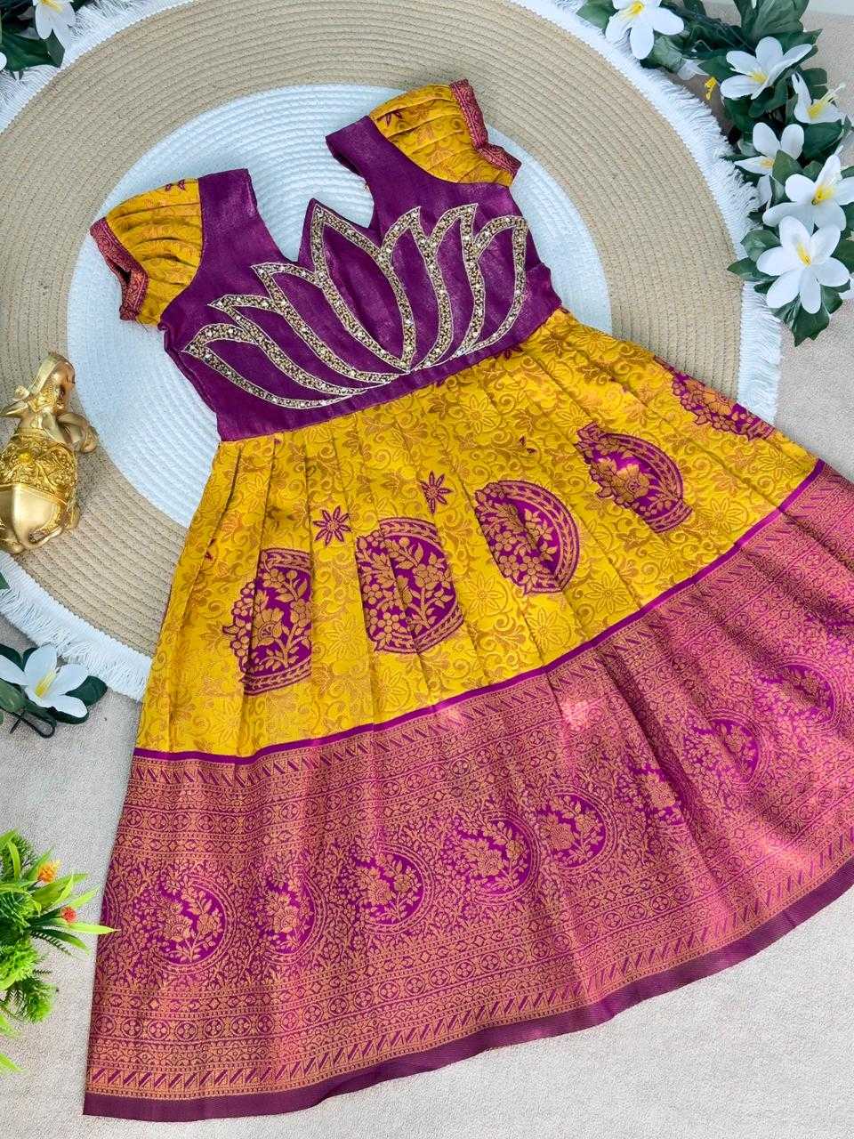 YNF Wholesale Silk Kids Gown KESH505 Six6 Lotus | Surat Manufacturer